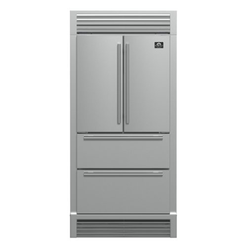 Forno Appliances - Moena 19.2 Cu. Ft. Built-In French Door Refrigerator with Decorative Trim Grill - Stainless Steel VCM