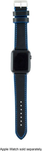  iGearUSA - Leather Watch Strap for Apple Watch ® - Indigo/Onyx