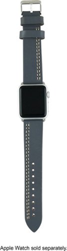  iGearUSA - Leather Watch Strap for Apple Watch ® - Smoke/Slate