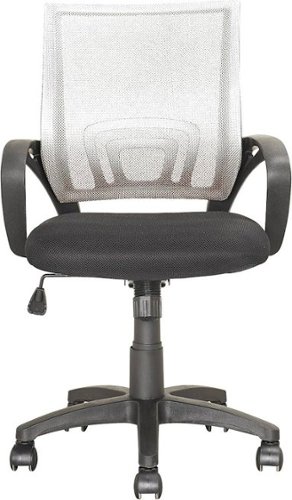 CorLiving - Workspace Office Mesh Linen Fabric Chair - Black/White