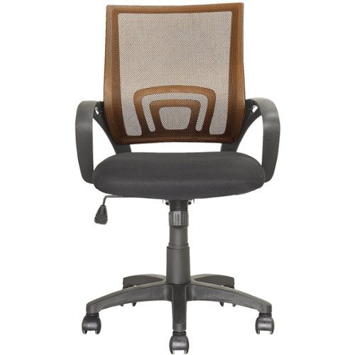 CorLiving - Valetta Upholstered Home Office Chair - Black/Light brown-Front_Standard 
