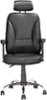 CorLiving - Workspace 5-Pointed Star Foam Leatherette Chair - Black-Front_Standard