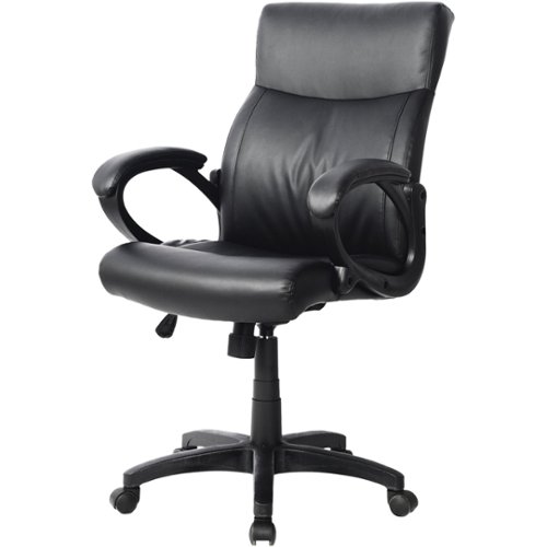  CorLiving™ - Workspace 5-Pointed Star Nylon Foam Leatherette Chair - Black