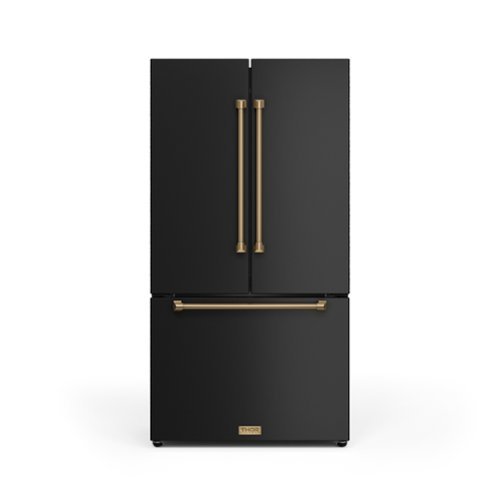 Gordon Ramsay Series by Thor Kitchen 20.3 Cu. Ft. Counter Depth Refrigerator with Bronze Hardware - Black