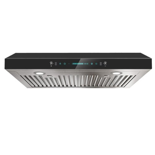 Onefly - 30 inches - Externally Vented - Under cabinet Range Hood - Black Tempered Glass-Front_Standard 