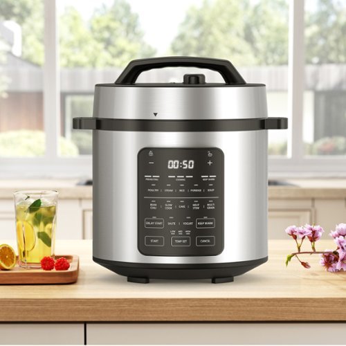 Sweet - 6QT Electric Pressure Cooker, 12-in-1 Stainless Steel Multi-Cooker with Digital Display - Silver-Front_Standard 
