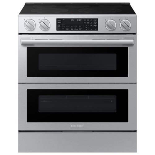 Samsung - Bespoke Smart Slide-In Electric Range with Flex Duo Oven and Dual True Convection - Stainless Steel