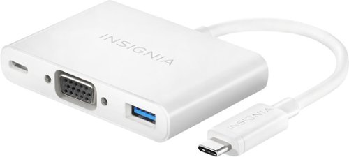  Insignia™ - USB Type-C to VGA Multiport Adapter with Power Delivery - White