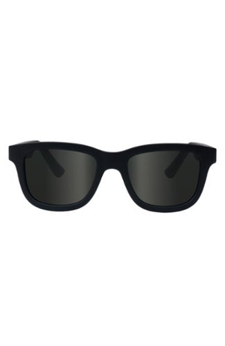 Chamelo - Lifestyle Dusk Classic Button - Smart Audio Sunglasses - Electrochromic Adjustable Tint - Black frame | Smoke lenses-Front_Standard 