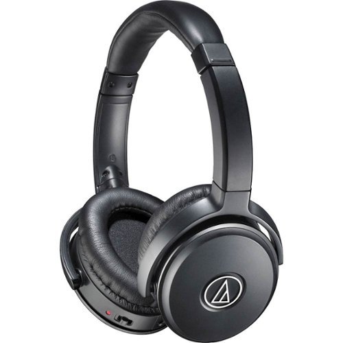 Audio-Technica - QuietPoint Noise Cancelling Wired Over-the-Ear Headphones - Black-Front_Standard 