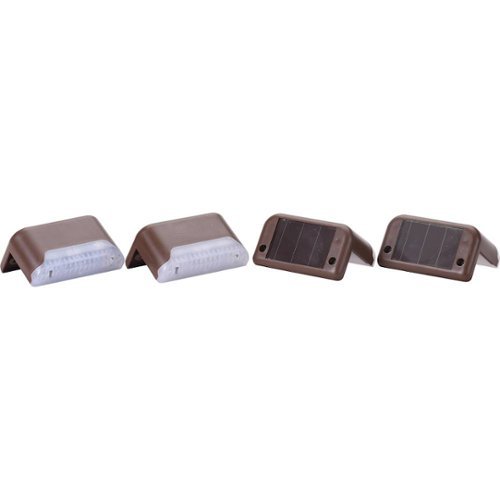 MAXSA Innovations Solar Deck Light - 4 Pack - Brown GLOBAL SHIPPING
