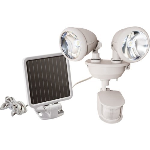 MAXSA Innovations - Solar Dual Head LED Security Light - Off-White