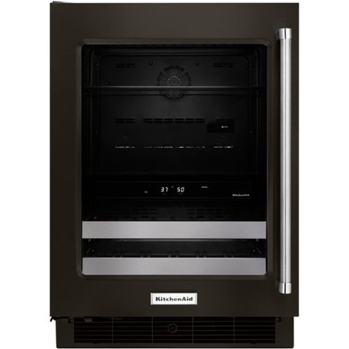 KitchenAid - 14-Bottle Wine Cooler - Black stainless steel-Front_Standard 