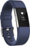Fitbit - Charge 2 Activity Tracker + Heart Rate (Large) - Blue Silver-Front_Standard 