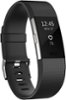 Fitbit - Charge 2 Activity Tracker + Heart Rate (Large) - Black Silver-Front_Standard