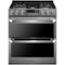 LG - SIGNATURE 7.3 Cu. Ft. Smart Slide-In Double Oven Dual Fuel True Convection Range with EasyClean and Power Burner - Textured Steel-Front_Standard 