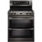 LG - 7.3 Cu. Ft. Self-Cleaning Freestanding Double Oven Electric Range with ProBake Convection - Black Stainless Steel-Front_Standard