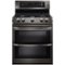 LG - 6.9 Cu. Ft. Self-Cleaning Freestanding Double Oven Gas Range with ProBake Convection - Black Stainless Steel-Front_Standard
