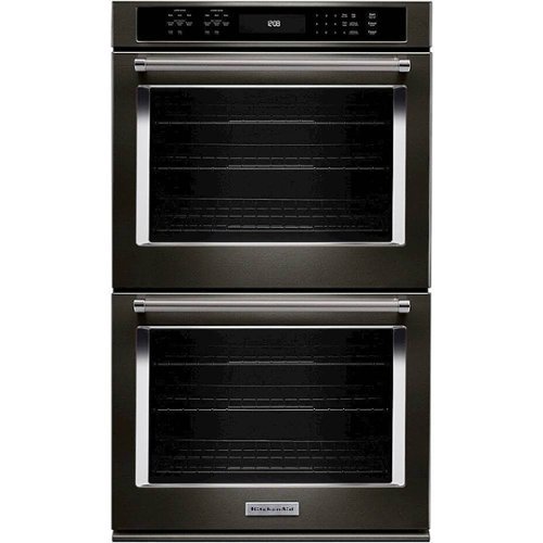 KitchenAid - 27" Built-In Double Electric Convection Wall Oven - Black Stainless Steel