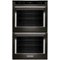 KitchenAid - 27" Built-In Double Electric Convection Wall Oven - Black Stainless Steel-Front_Standard