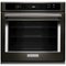 KitchenAid - 27" Built-In Single Electric Convection Wall Oven - Black Stainless Steel-Front_Standard 