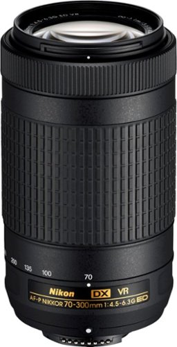  Nikon - AF-P DX NIKKOR 70-300mm f/4.5-6.3G ED VR Telephoto Zoom Lens for APS-C F-mount cameras - Black