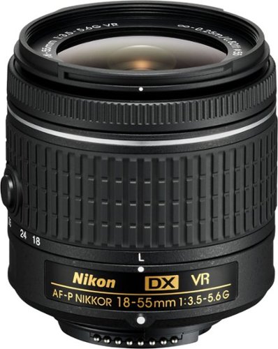 Nikon - AF-P DX NIKKOR 18-55mm f/3.5-5.6G VR Zoom Lens for APS-C F-mount cameras - black