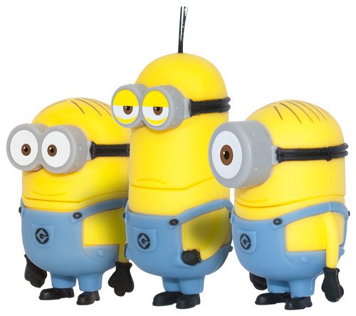  EP Memory - Despicable Me Minion Kevin, Dave and Stuart 8GB USB 2.0 Flash Drives (3-Count) - Yellow