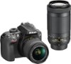 Nikon - D3400 DSLR Camera with AF-P DX 18-55mm G VR and 70-300mm G ED Lenses - Black-Front_Standard