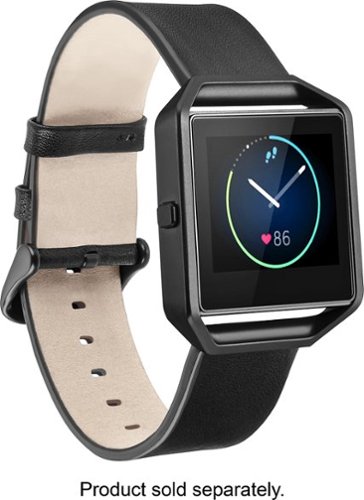  Platinum™ - Leather Watch Strap for Fitbit Blaze - Black