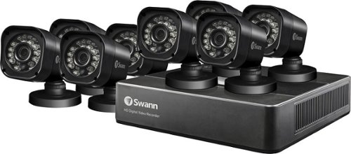  Swann - PRO SERIES HD 8-Channel, 8-Camera Outdoor Wired 500GB DVR Surveillance System - Black