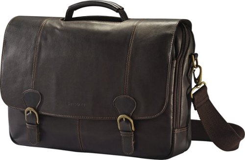 Samsonite - High Street Leather Flapover Laptop Case for 15.6" Laptop - Brown