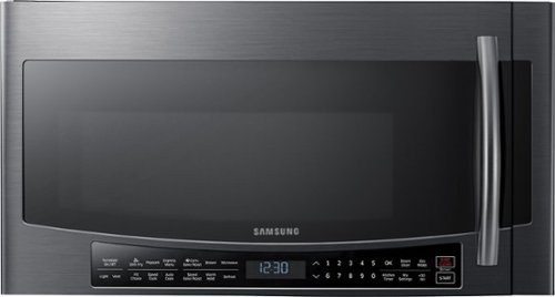  Samsung - 1.7 Cu. Ft. Over-the-Range Fingerprint Resistant Microwave - Black Stainless Steel