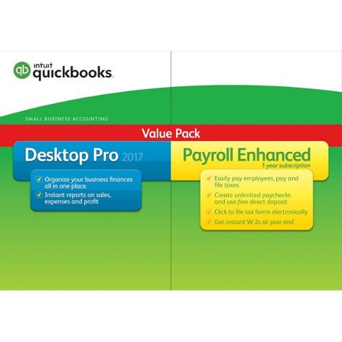  Intuit - QuickBooks Desktop Pro 2017 with Payroll Enhanced Bundle