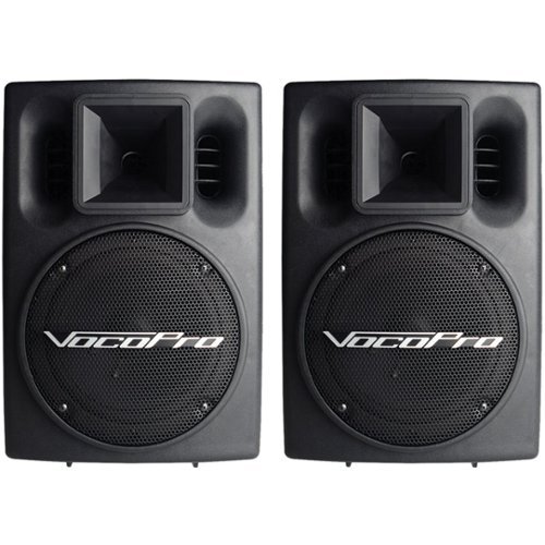  VocoPro - 8&quot; Powered Floor Speakers (Pair) - Black