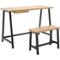 Calico Designs - Ashwood Homeroom Desk And Bench - Graphite/Ashwood-Front_Standard