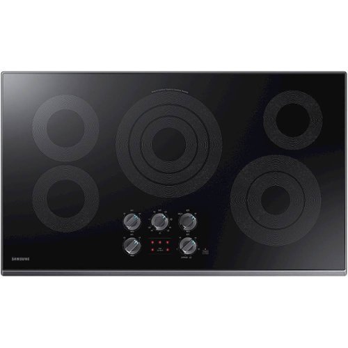 Samsung - 36" Electric Cooktop with WiFi - Black Stainless Steel