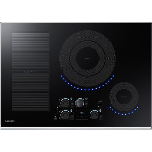 Samsung - 30" Induction Cooktop with WiFi and Virtual Flame - Stainless Steel