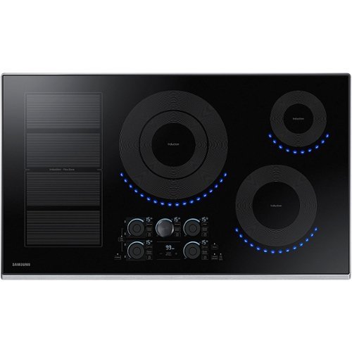 Samsung - 36" Induction Cooktop with WiFi and Virtual Flame™ - Stainless steel