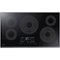Samsung - 36" Electric Cooktop with WiFi and Rapid Boil™ - Black Stainless Steel-Front_Standard