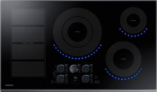 Samsung - 36" Induction Cooktop with WiFi and Virtual Flame™ - Black stainless steel