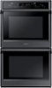 Samsung - 30" Double Wall Oven with Steam Cook and WiFi - Black Stainless Steel-Front_Standard