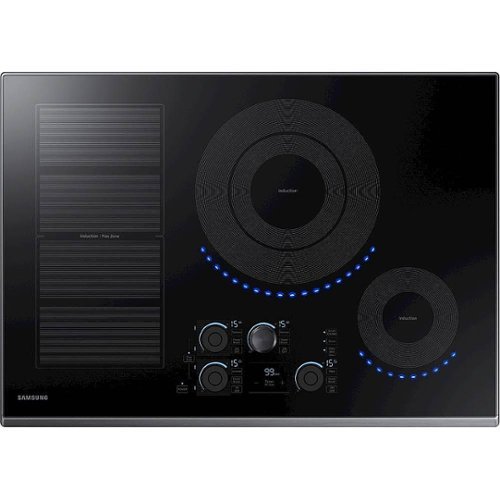 Samsung - 30" Induction Cooktop with WiFi and Virtual Flame™ - Black stainless steel