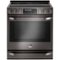 LG - STUDIO 6.3 Cu. Ft. Self-Cleaning Slide-In Electric Range with ProBake Convection - Black Stainless Steel-Front_Standard
