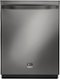 LG - 24" Top Control Built-In Dishwasher - Black stainless steel-Front_Standard