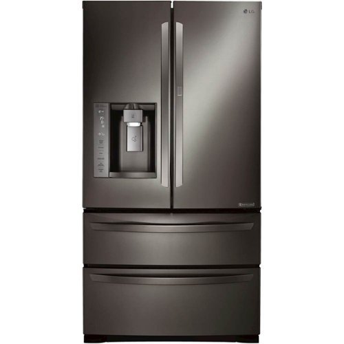  LG - Door-in-Door 26.5 Cu. Ft. 4-Door French Door Refrigerator - Black stainless steel