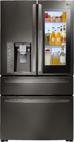  LG - 29.7 Cu. Ft. 4-Door French InstaView Door-in-Door Smart Wi-Fi Enabled Refrigerator - Black Stainless Steel