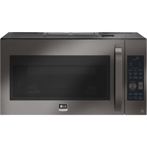 LG - STUDIO 1.7 Cu. Ft. Convection Over-the-Range Microwave with Sensor Cooking - Black Stainless Steel-Front_Standard 