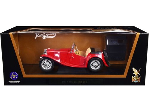 1947 MG TC Midget 1/18 Diecast Model Car by Road Signature - Red-Front_Standard 