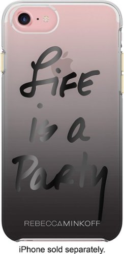  Incipio - Rebecca Minkoff Double Up Case for Apple® iPhone® 7 - Life is a Party Peony Ombre/Black Foil